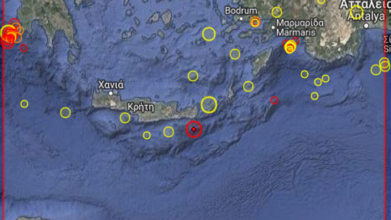 Σεισμός 4,9 Ρίχτερ στην Κρήτη